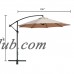 Baner Garden 10' Offset Hanging Patio Adjustable Umbrella Outdoor Parasol Cantilever Set with 4 pieces Heavy Duty Stand, Light Brown (CA-2001-AB)   566449810